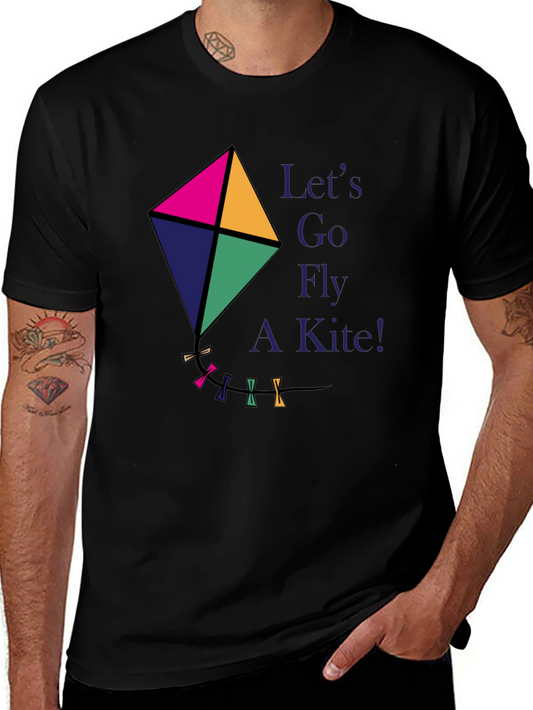 Camiseta Negra con Diseño de Cometa Colorida