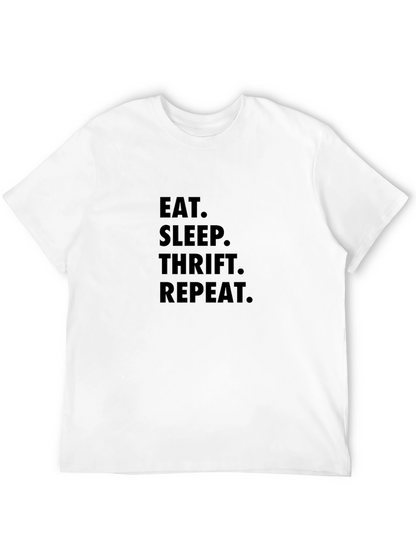 Camiseta Negra Eat Sleep Thrift Repeat