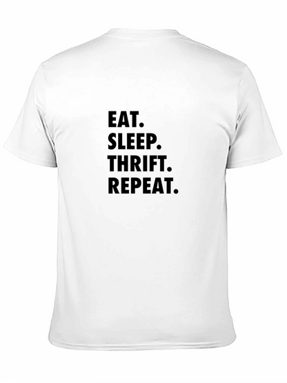 Camiseta Negra Eat Sleep Thrift Repeat