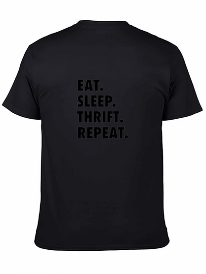 Camiseta Negra Eat Sleep Thrift Repeat