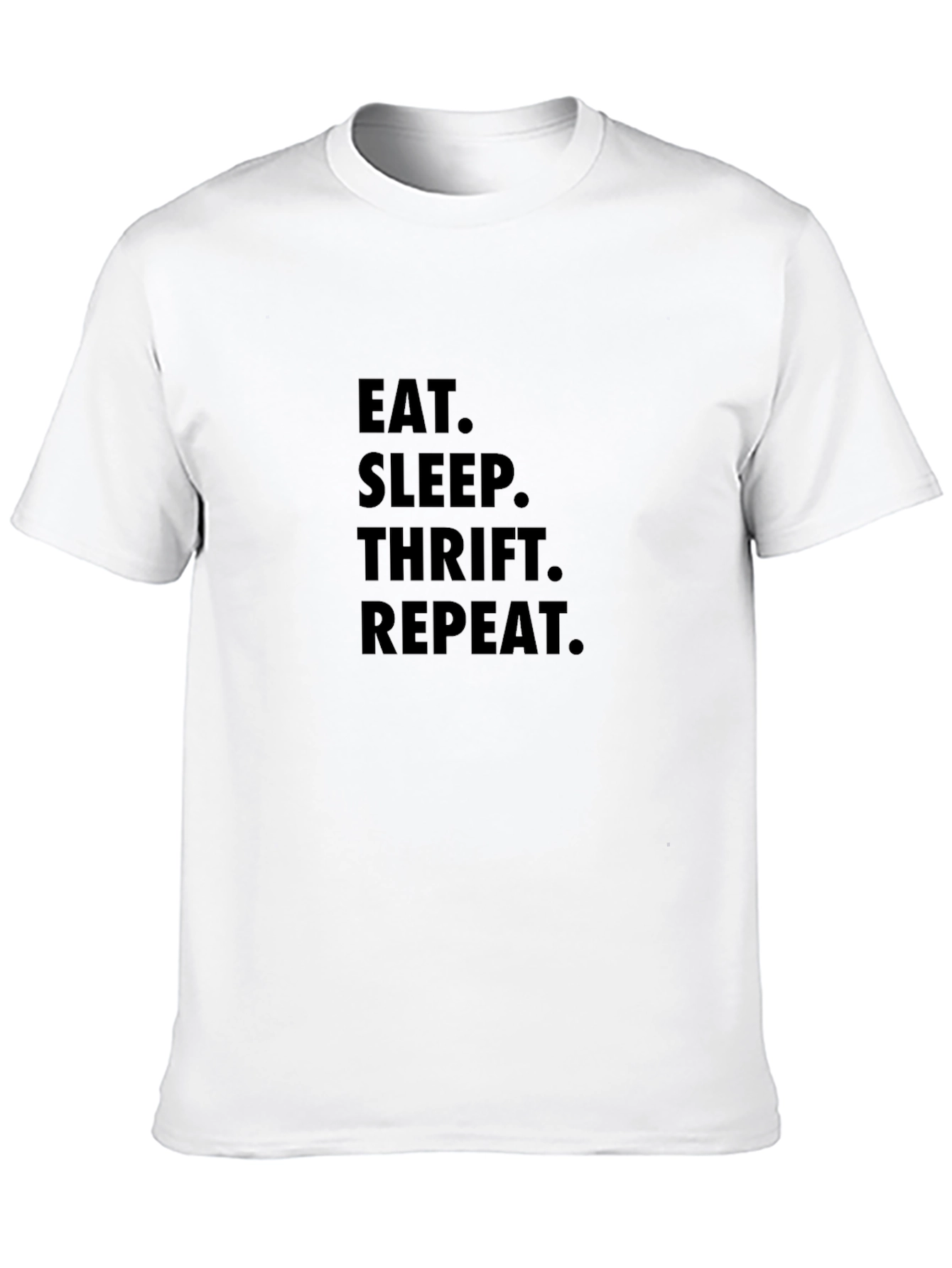 Camiseta Negra Eat Sleep Thrift Repeat