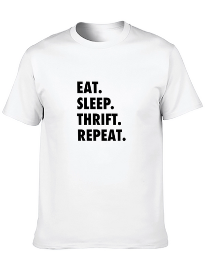 Camiseta Negra Eat Sleep Thrift Repeat