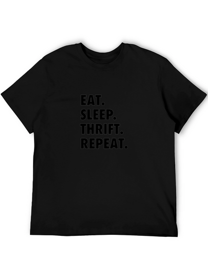 Camiseta Negra Eat Sleep Thrift Repeat
