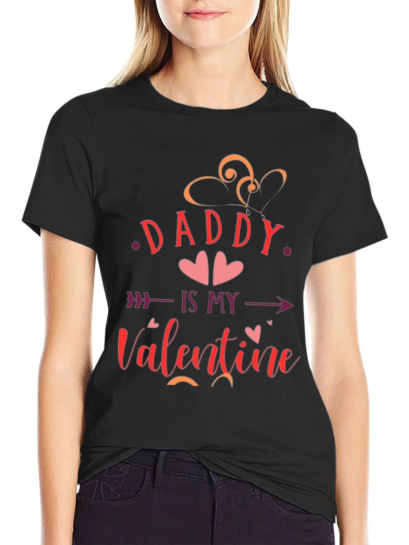 Camiseta Negra Daddy Is My Valentine