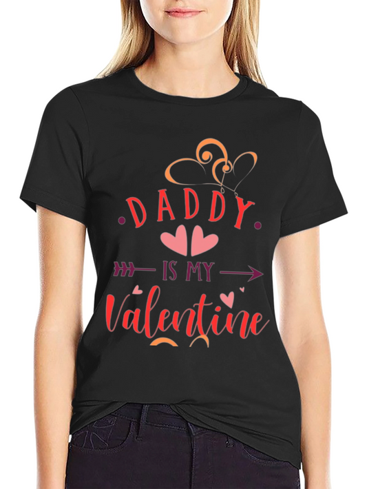 Camiseta Negra Daddy Is My Valentine
