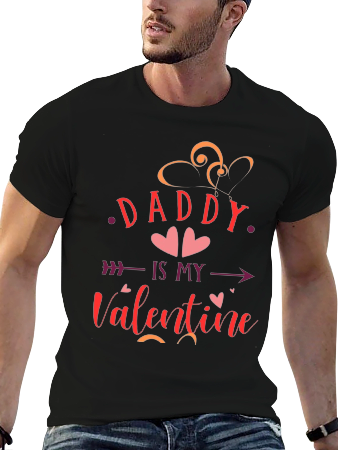 Camiseta Negra Daddy Is My Valentine