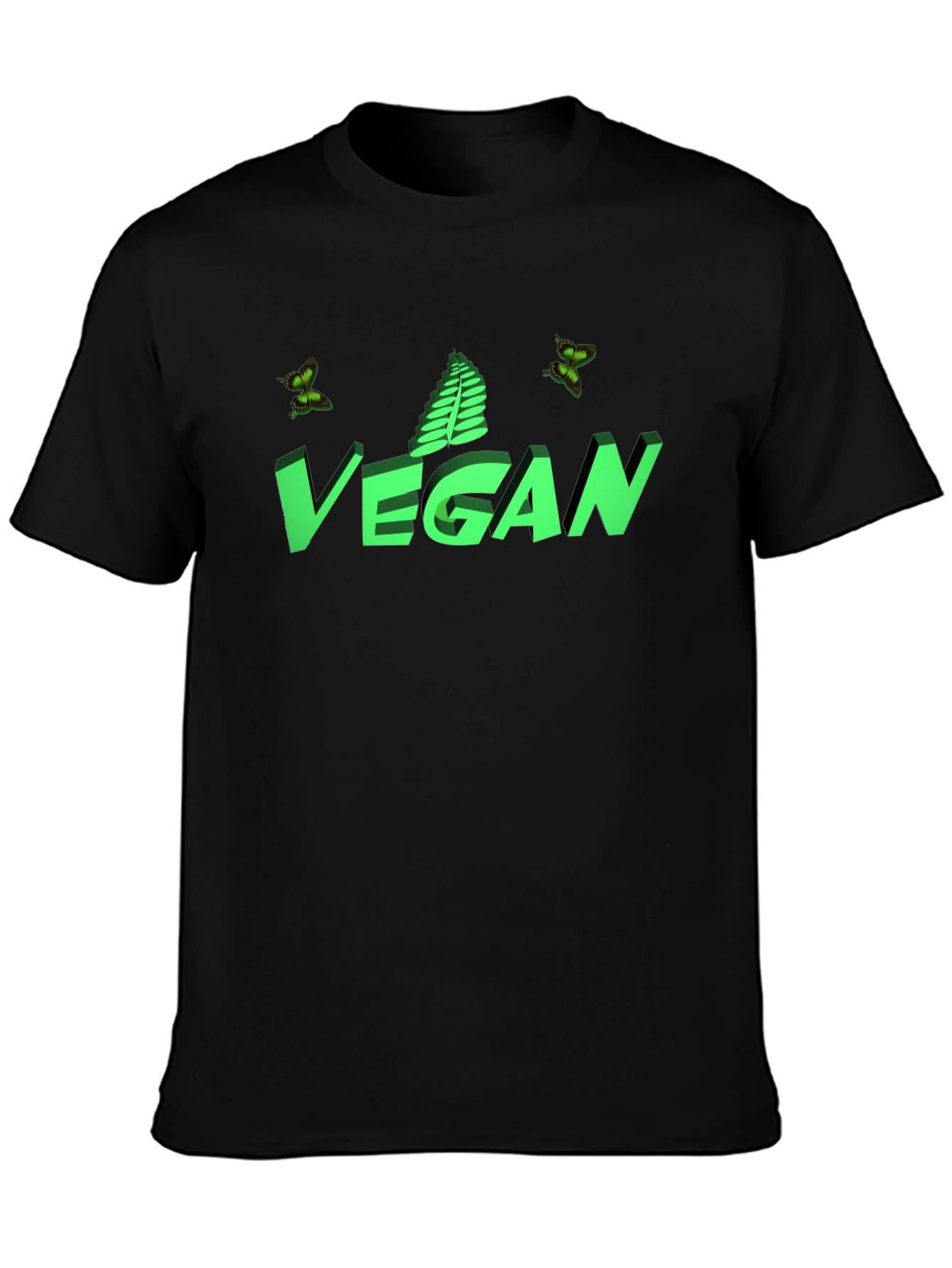 Camiseta Negra Vegana con Diseño Gráfico