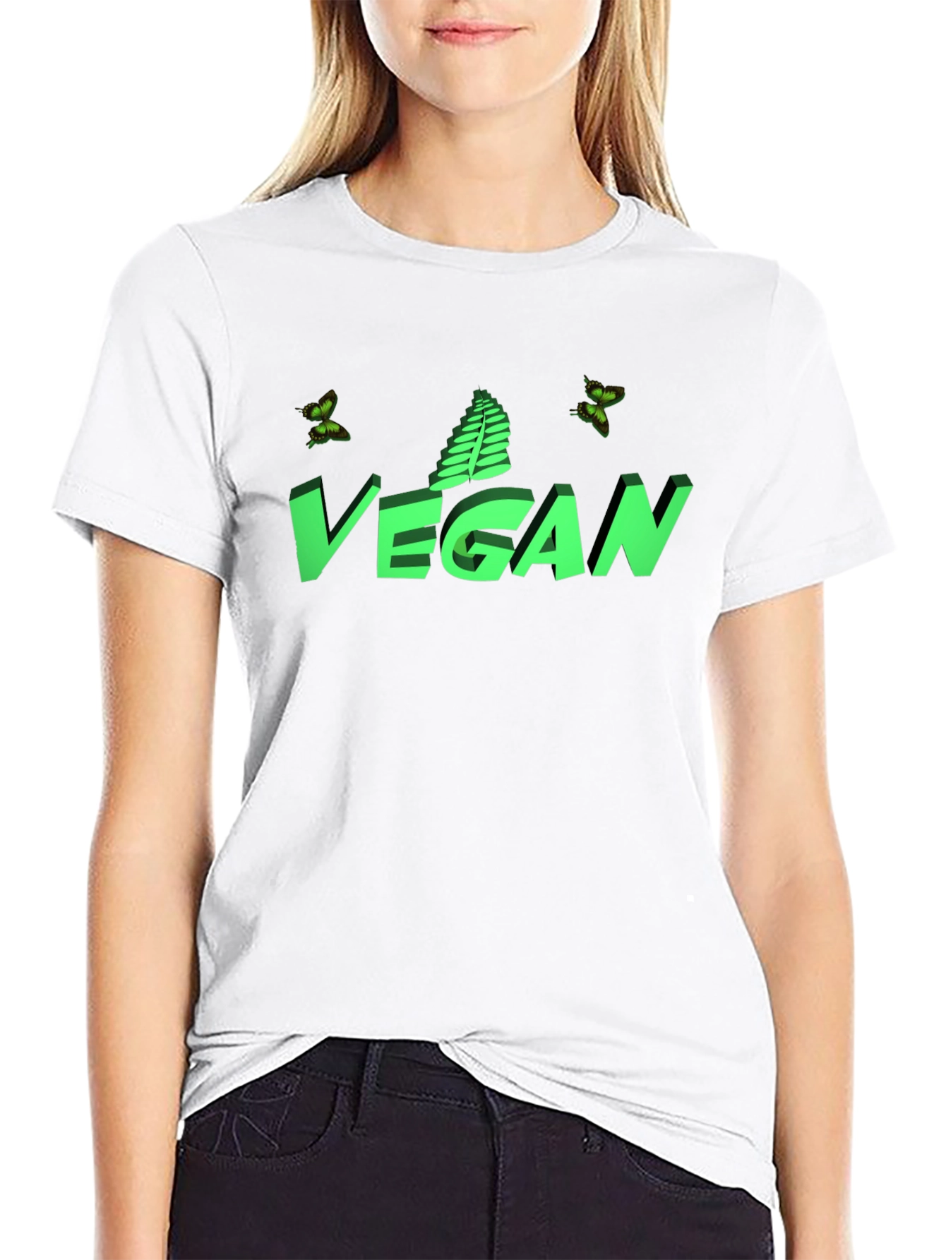 Camiseta Negra Vegana con Diseño Gráfico