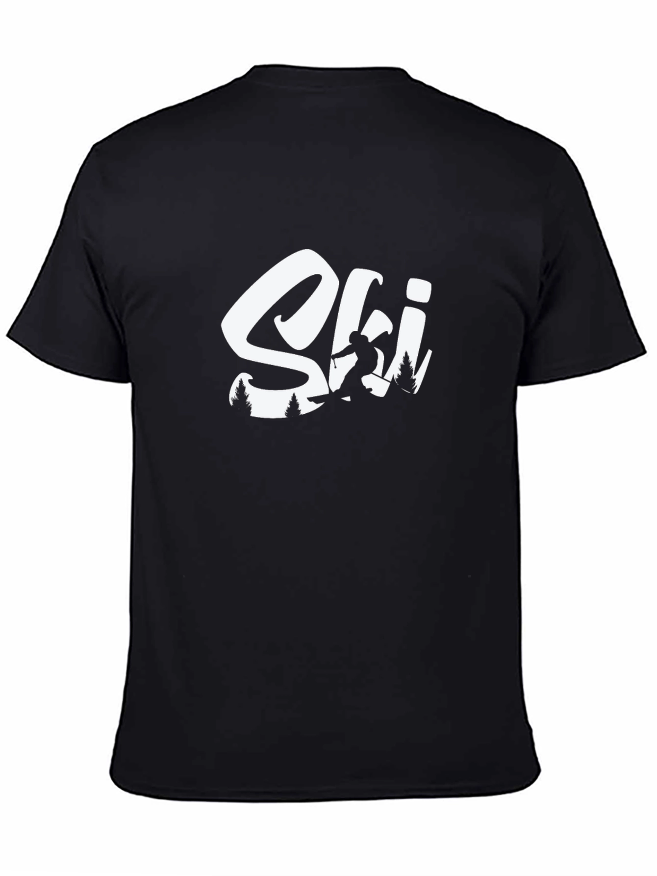 Camiseta Negra Ski para Amantes del Invierno