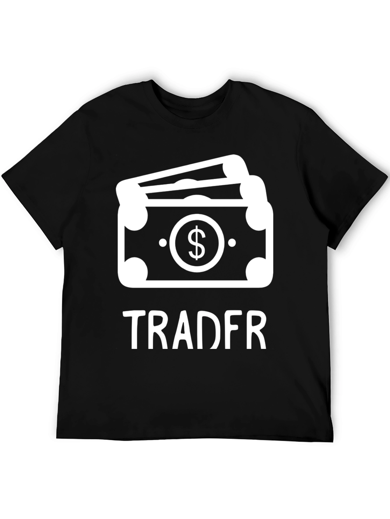 Camiseta Negra Tradfr con Diseño de Dinero