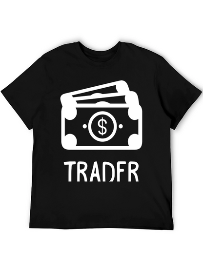Camiseta Negra Tradfr con Diseño de Dinero