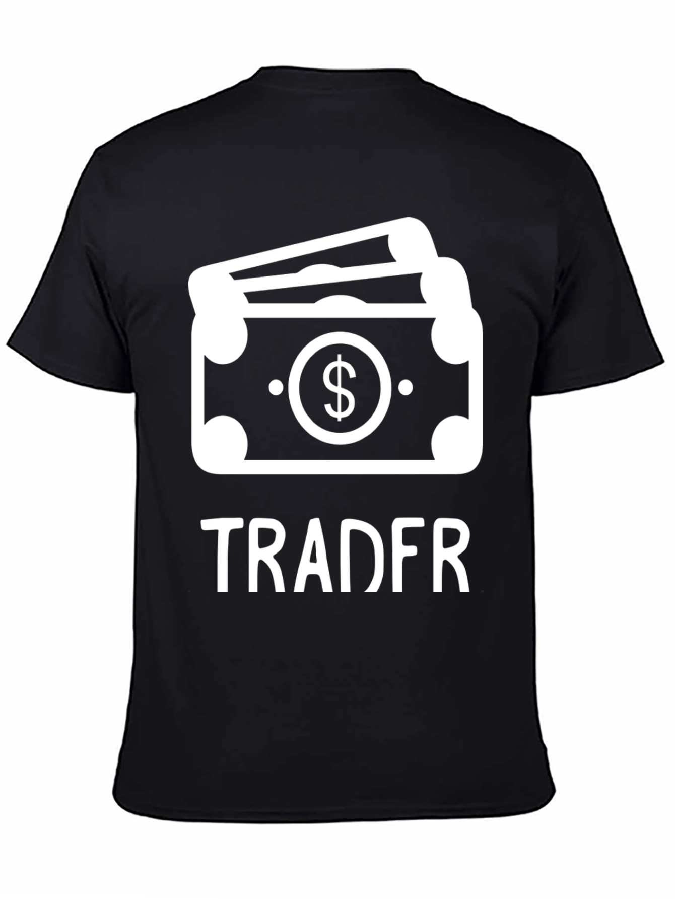Camiseta Negra Tradfr con Diseño de Dinero