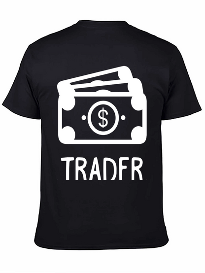 Camiseta Negra Tradfr con Diseño de Dinero