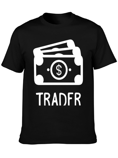 Camiseta Negra Tradfr con Diseño de Dinero