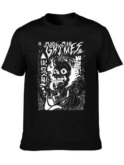 Camiseta Negra con Diseño Gráfico Grimes