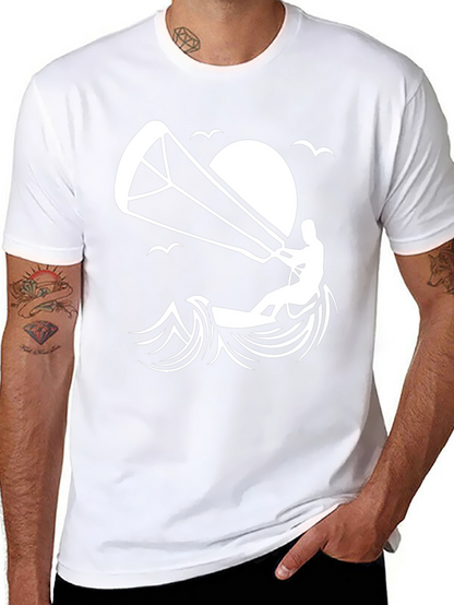 Camiseta Negra Kite Surf Diseño Único