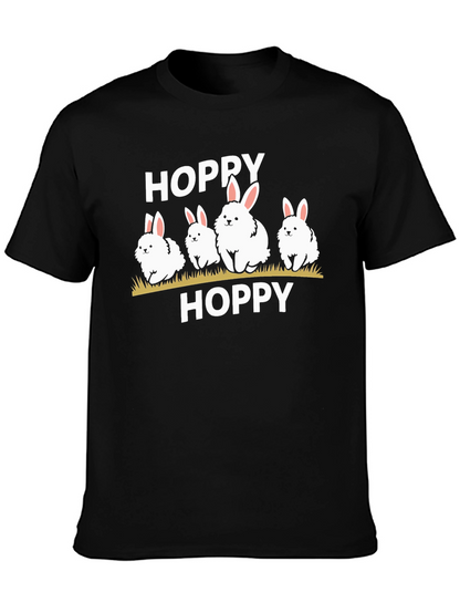 Camiseta Negra Hoppy con Conejitos