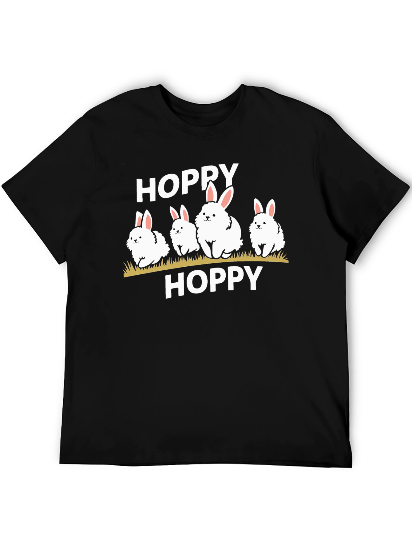 Camiseta Negra Hoppy con Conejitos