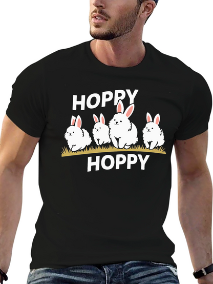 Camiseta Negra Hoppy con Conejitos