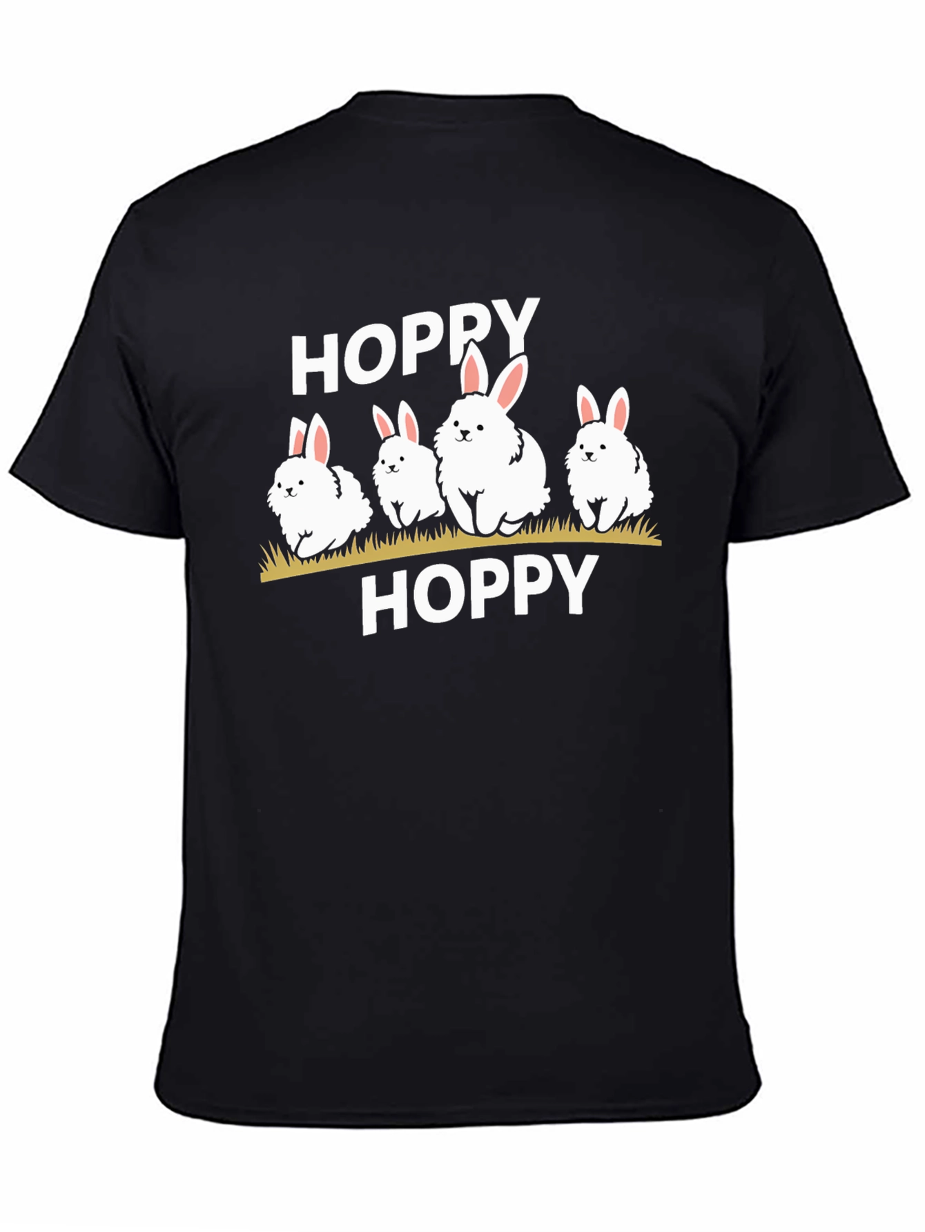 Camiseta Negra Hoppy con Conejitos