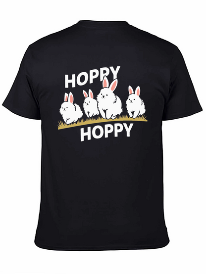Camiseta Negra Hoppy con Conejitos