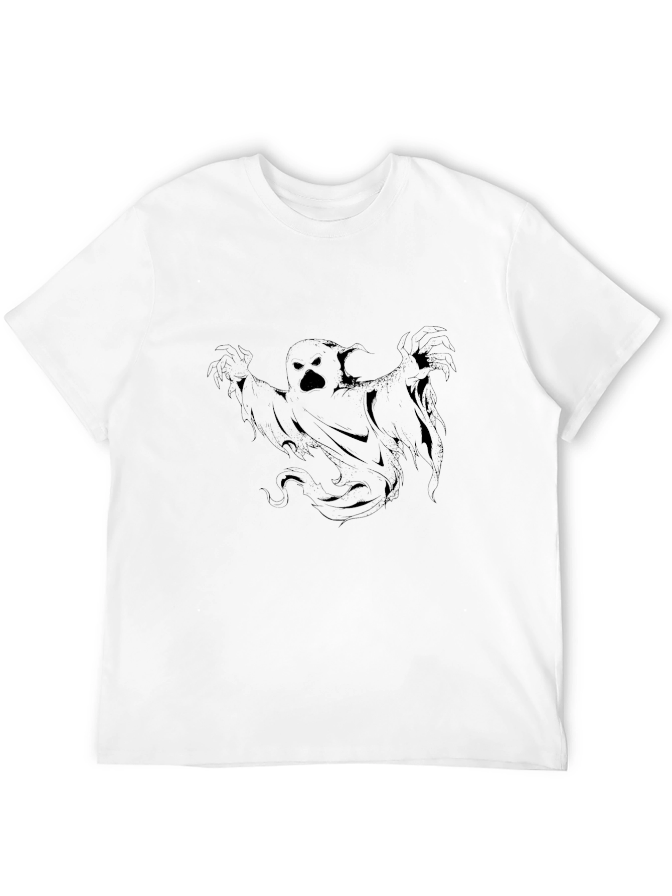 Camiseta Negra con Diseño de Fantasma