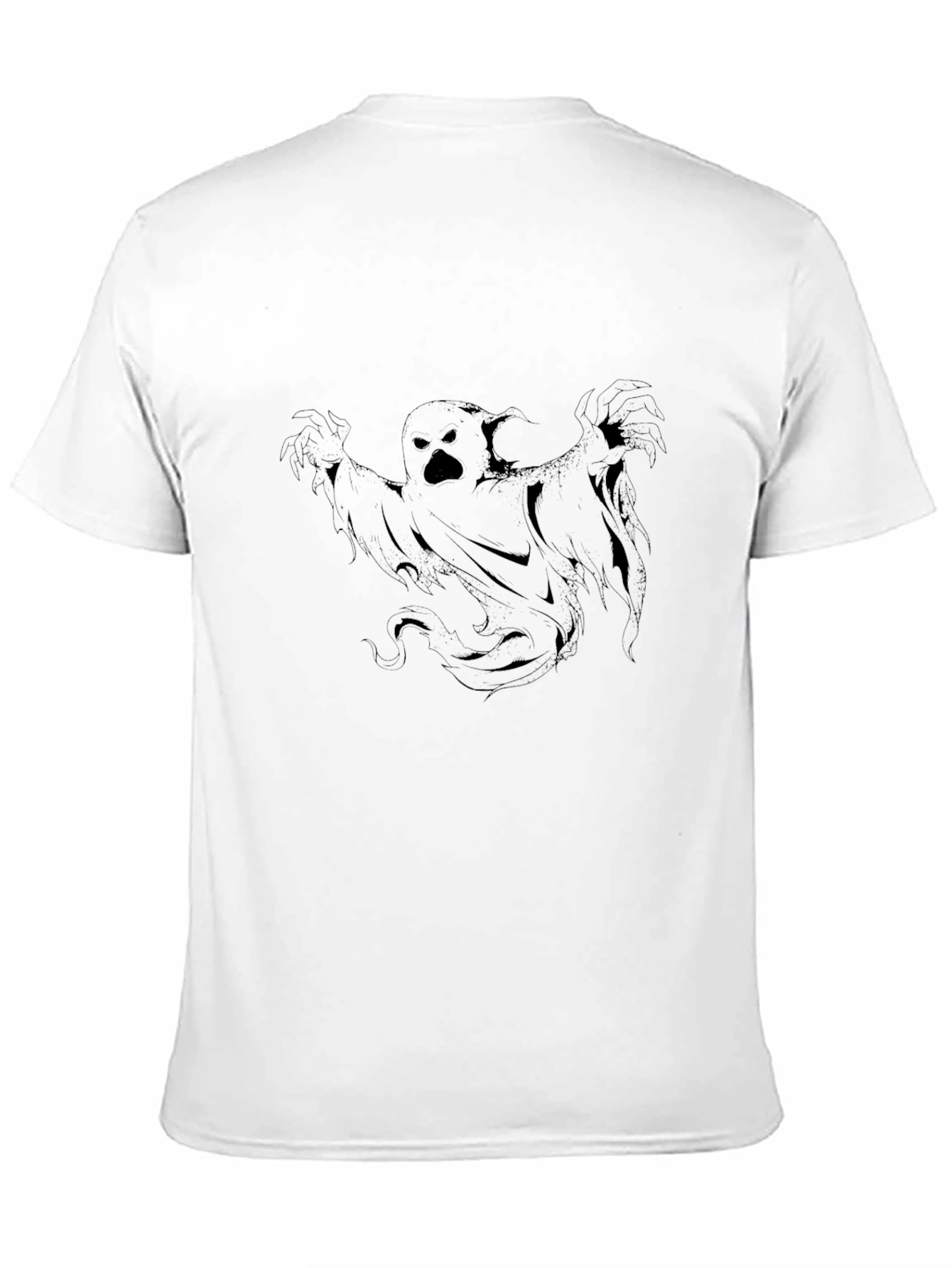 Camiseta Negra con Diseño de Fantasma