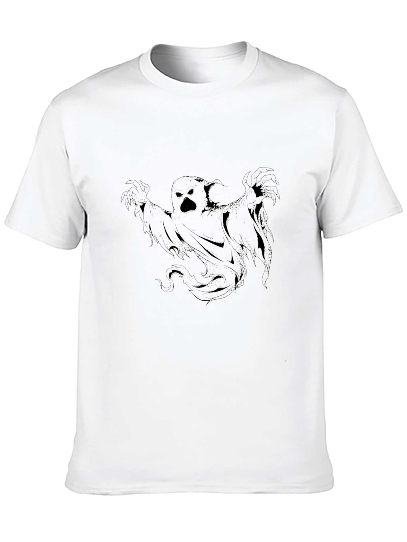 Camiseta Negra con Diseño de Fantasma