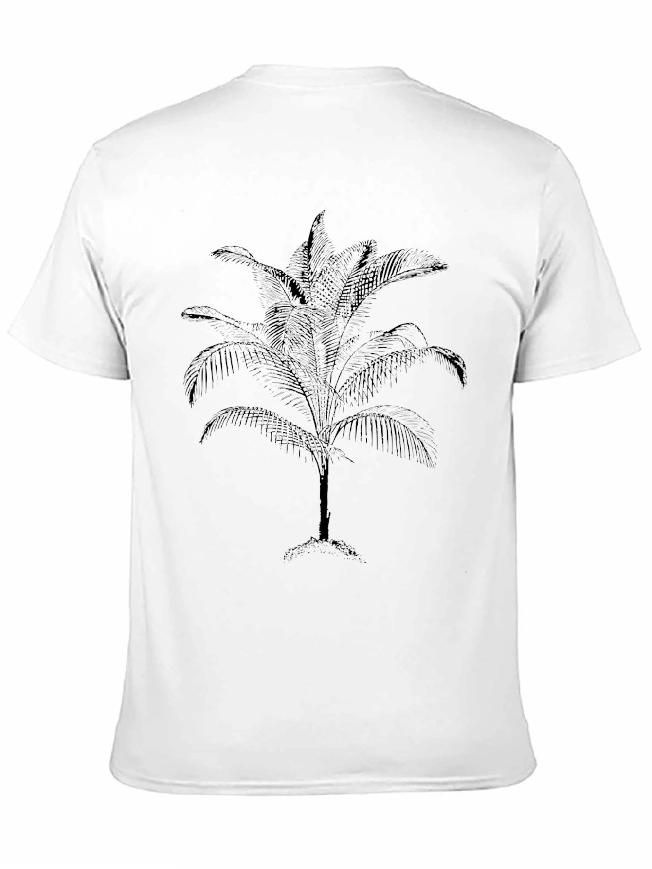 Camiseta Negra Estampado Palmera Hombre Casual