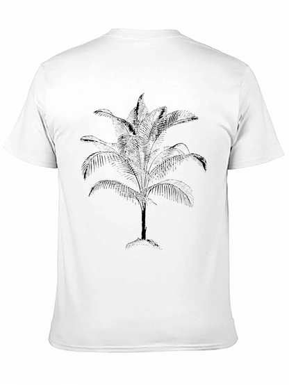 Camiseta Negra Estampado Palmera Hombre Casual