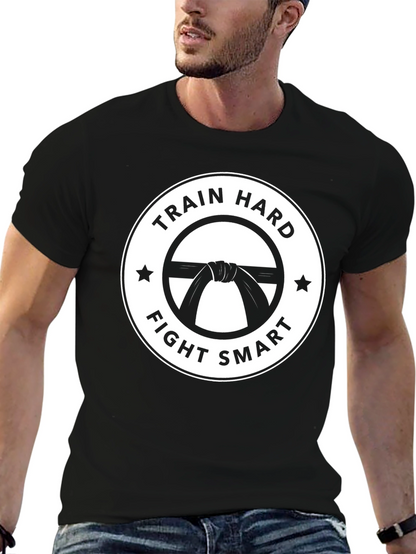 Camiseta Negra Artes Marciales: Entrena Duro Lucha Inteligente