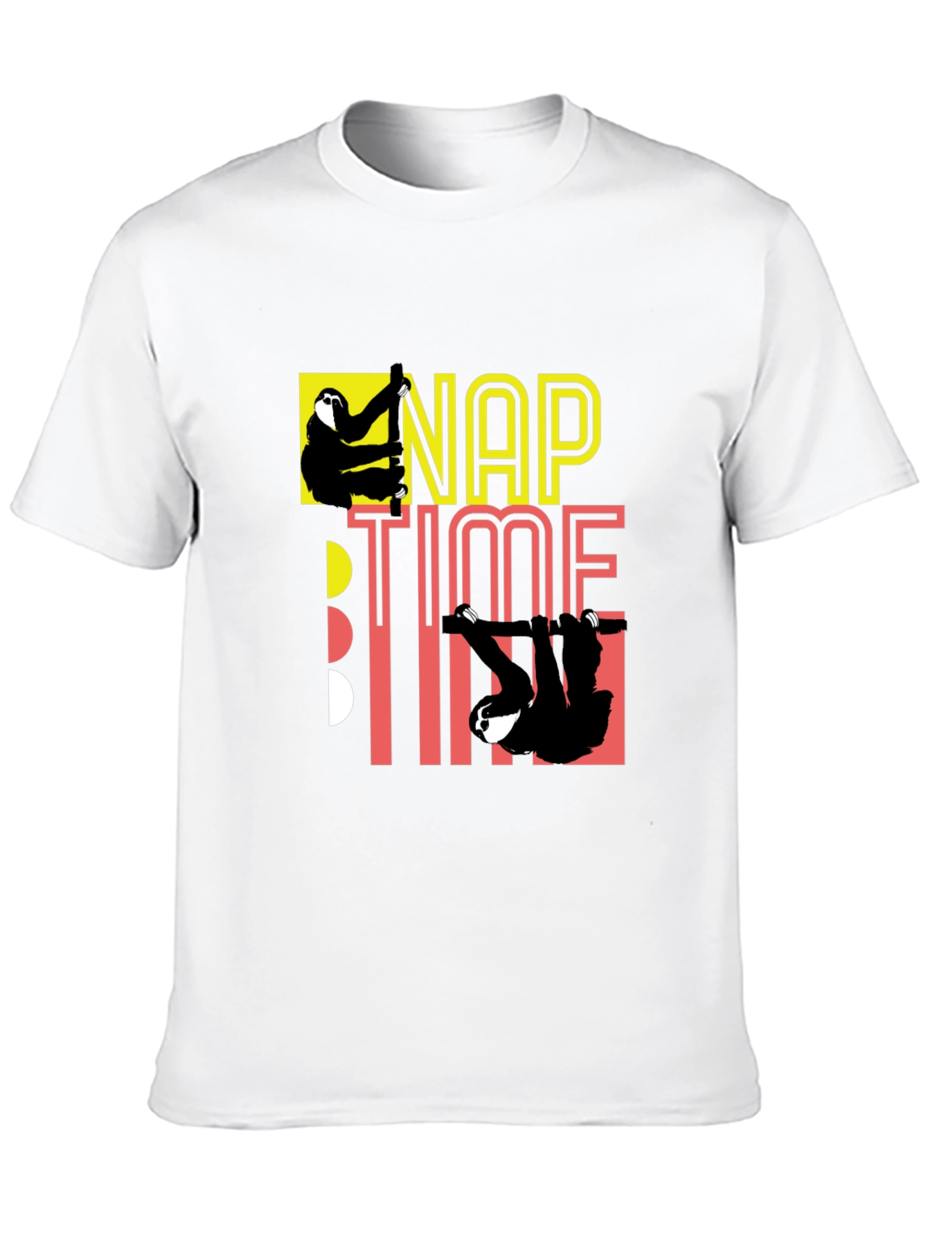 Camiseta Negra Nap Time con Diseño de Perezosos
