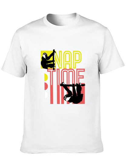 Camiseta Negra Nap Time con Diseño de Perezosos