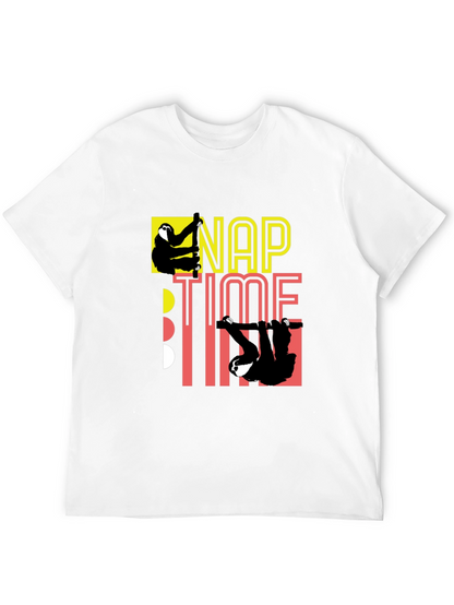 Camiseta Negra Nap Time con Diseño de Perezosos