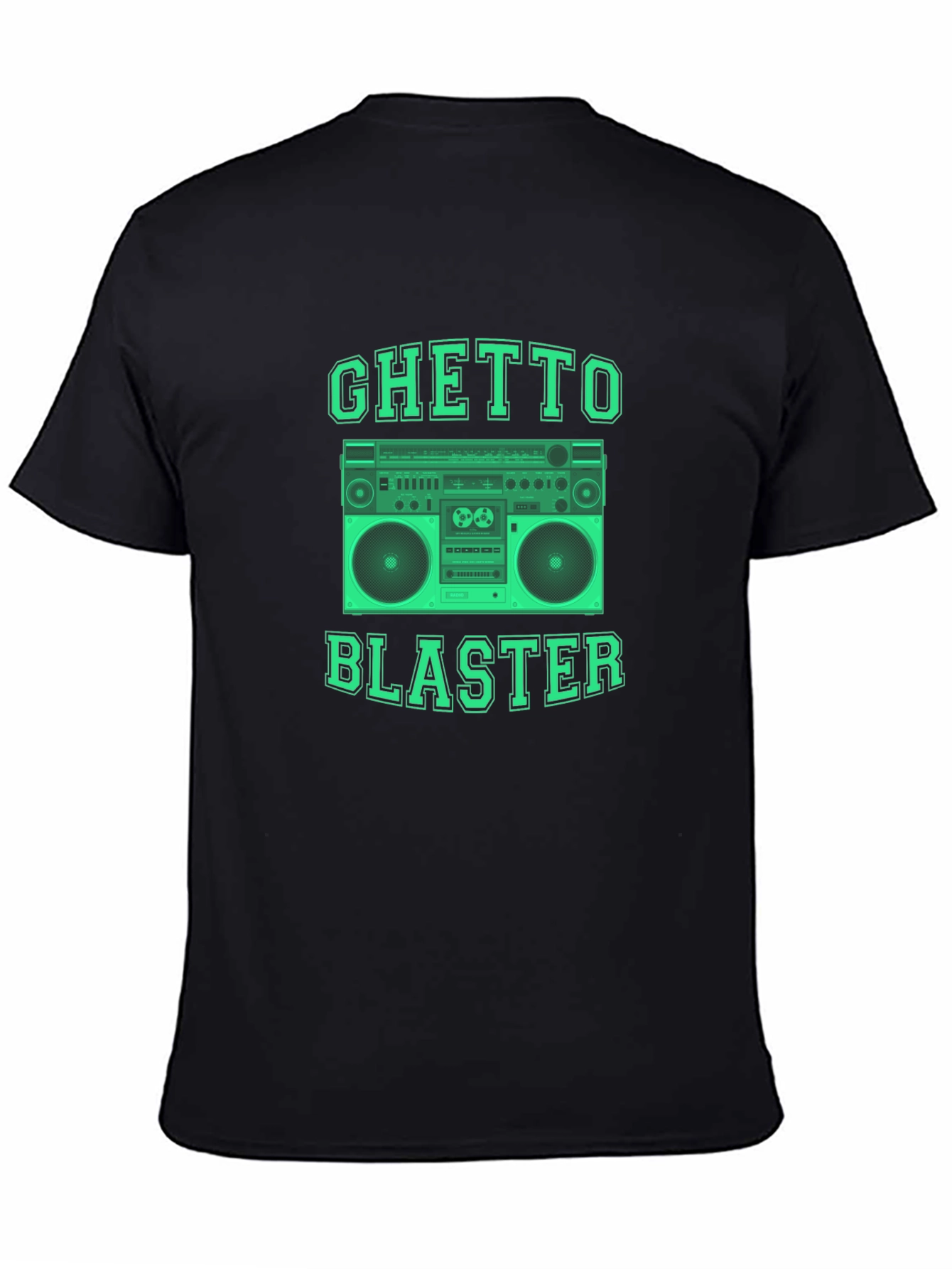 Camiseta Negra Ghetto Blaster Retro
