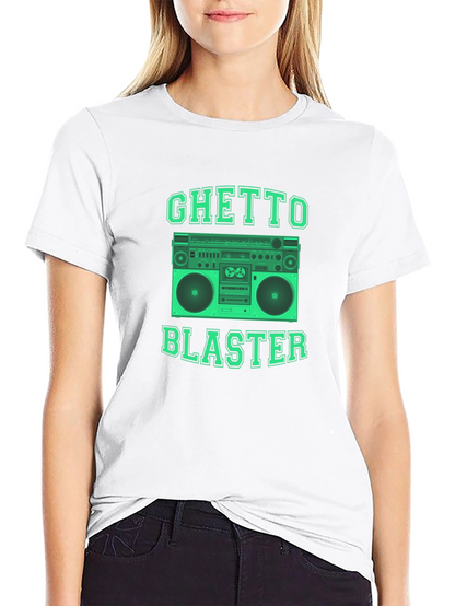 Camiseta Negra Ghetto Blaster Retro
