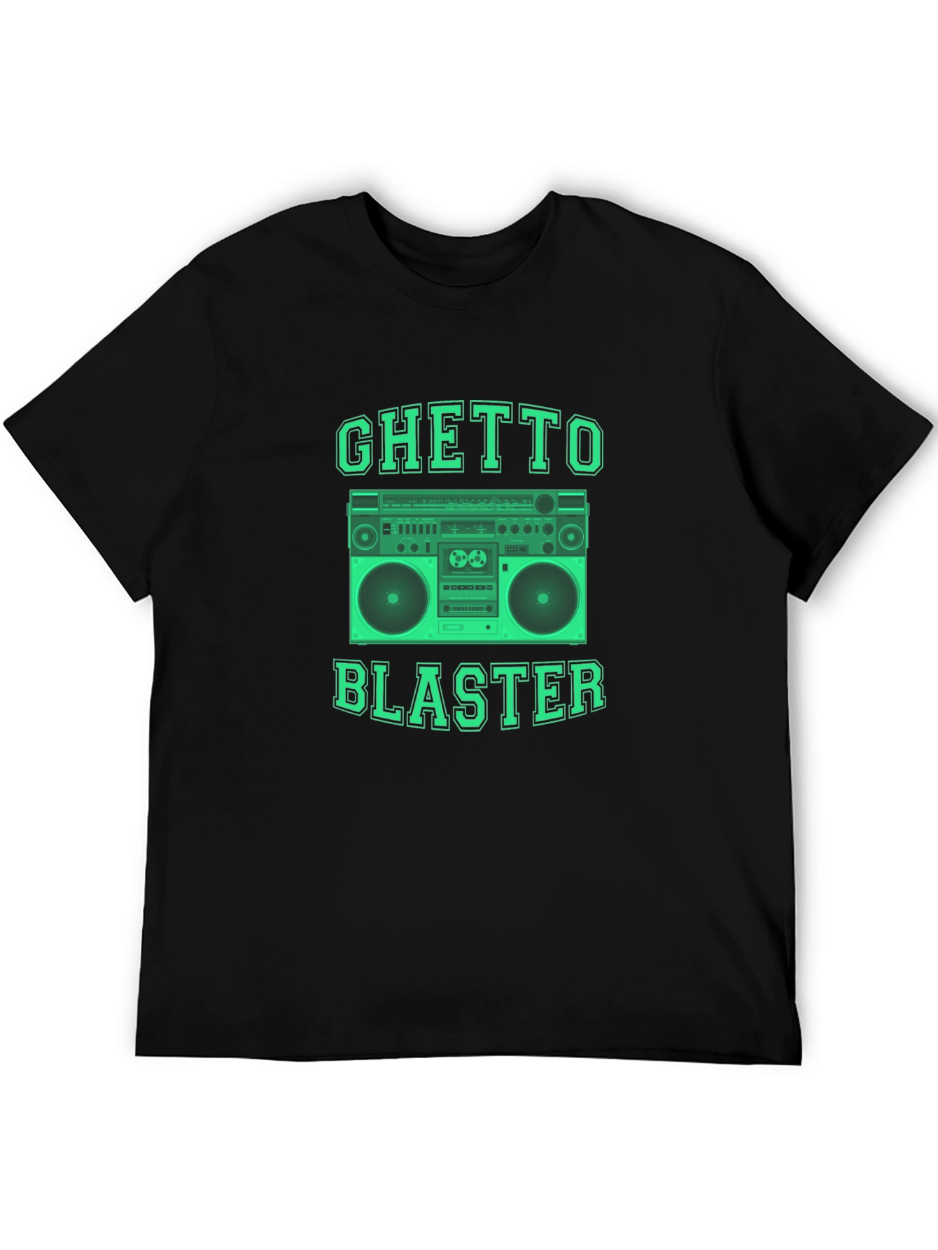 Camiseta Negra Ghetto Blaster Retro