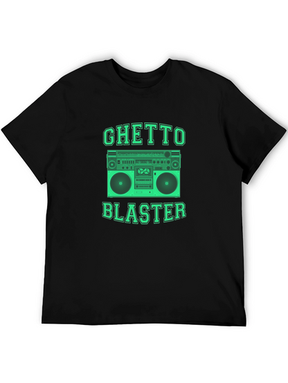 Camiseta Negra Ghetto Blaster Retro
