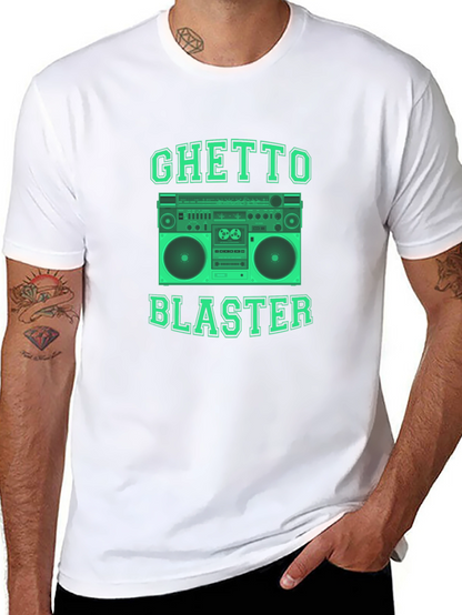 Camiseta Negra Ghetto Blaster Retro