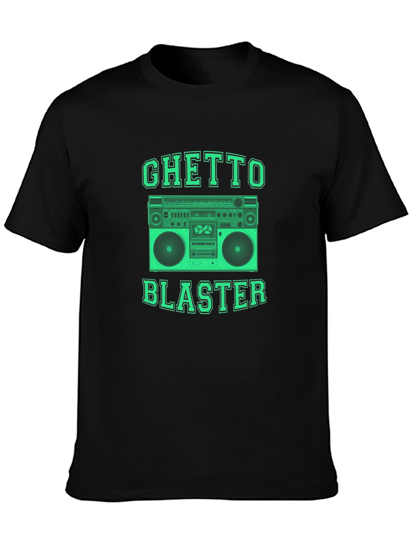 Camiseta Negra Ghetto Blaster Retro