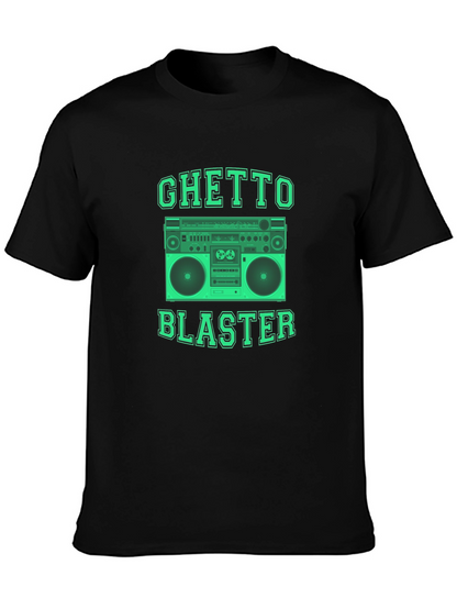Camiseta Negra Ghetto Blaster Retro
