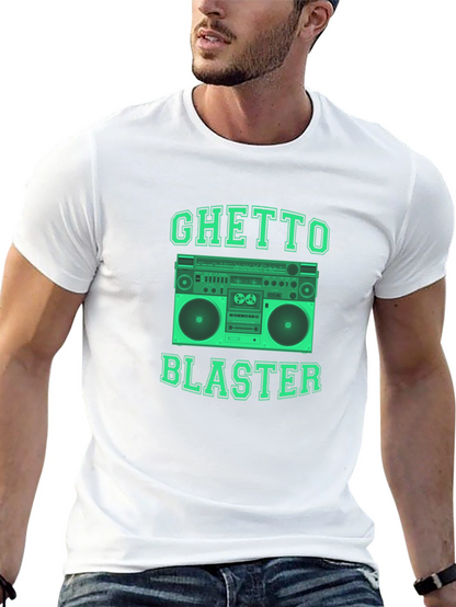 Camiseta Negra Ghetto Blaster Retro