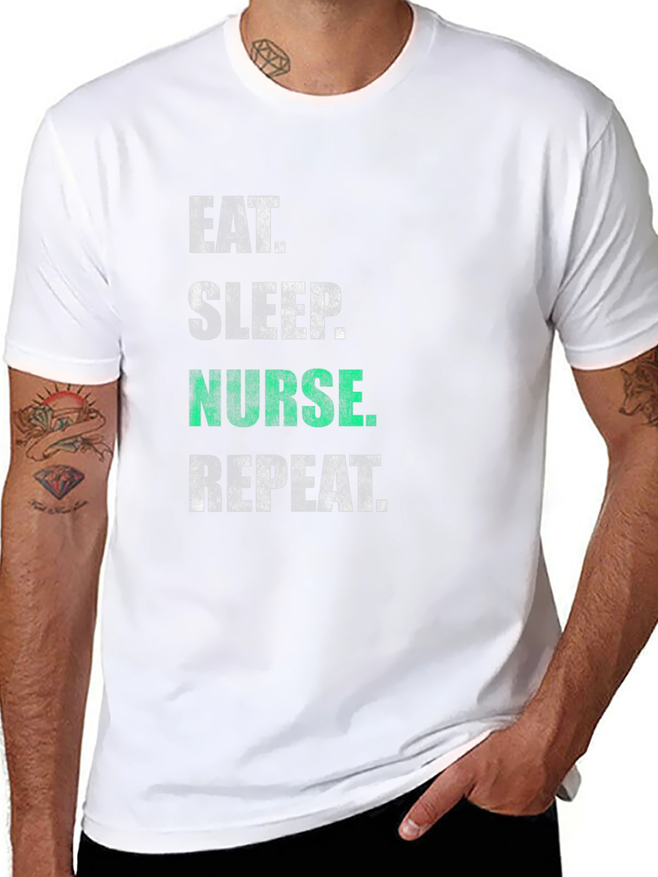 Camiseta Negra Eat Sleep Nurse Repeat