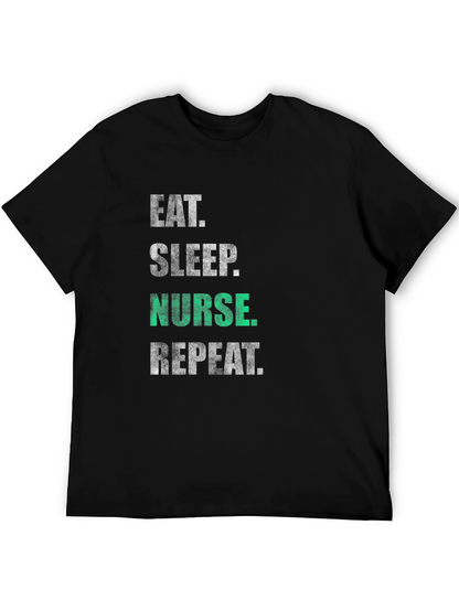 Camiseta Negra Eat Sleep Nurse Repeat
