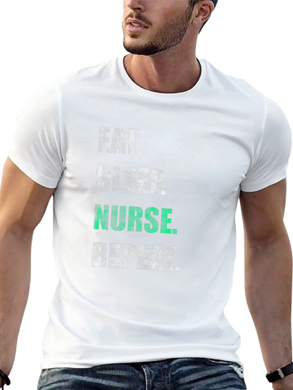 Camiseta Negra Eat Sleep Nurse Repeat