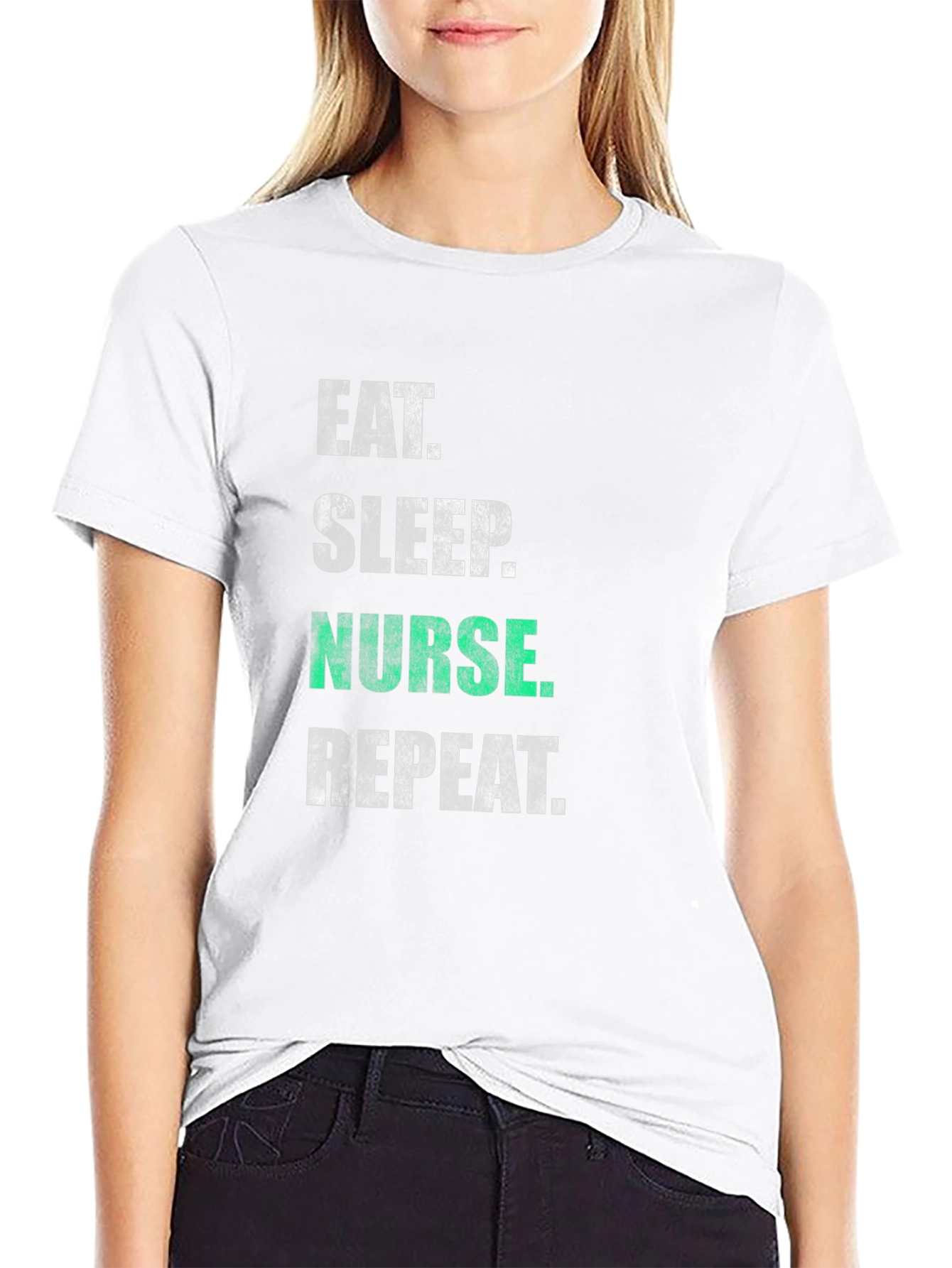 Camiseta Negra Eat Sleep Nurse Repeat
