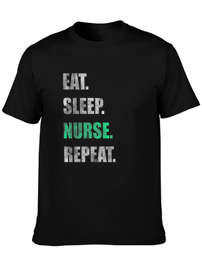 Camiseta Negra Eat Sleep Nurse Repeat