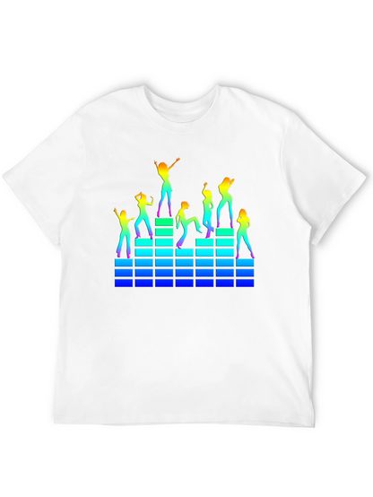 Camiseta Negra con Diseño de Fiesta Retro