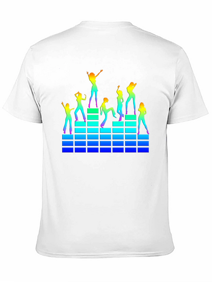 Camiseta Negra con Diseño de Fiesta Retro