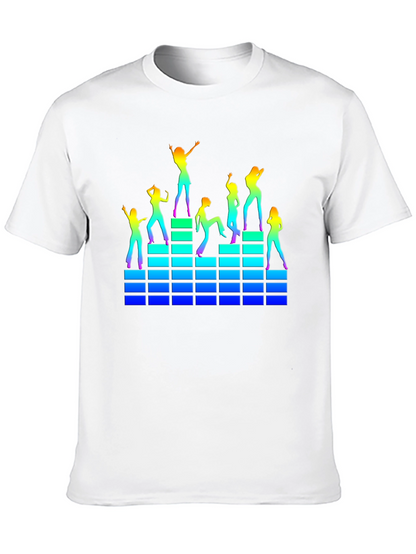 Camiseta Negra con Diseño de Fiesta Retro